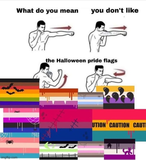 All hail the Halloween pride flags | image tagged in all hail the halloween pride flags | made w/ Imgflip meme maker