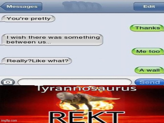 ROASTID | image tagged in meme man,tyrannosaurus rekt | made w/ Imgflip meme maker