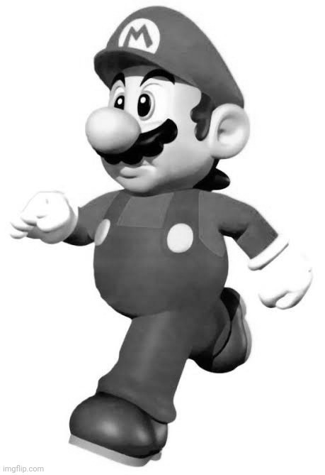 High Quality Mario b&w Blank Meme Template