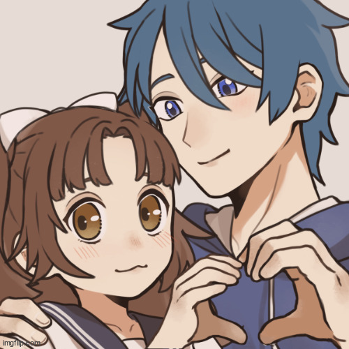I made a picrew of me and Poke cause I had to | made w/ Imgflip meme maker