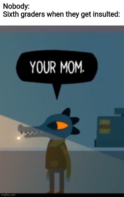 Nobody:
Sixth graders when they get insulted: | made w/ Imgflip meme maker
