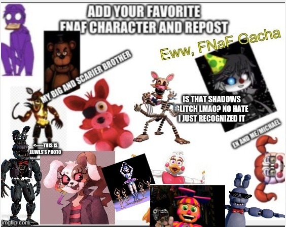 Since someone already put Bonnie i guess i'll go with the devil | image tagged in fnaf,repost | made w/ Imgflip meme maker