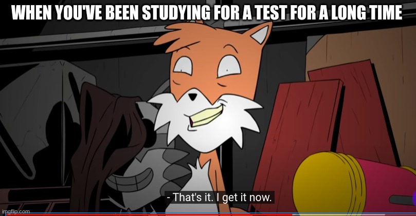 template tails | WHEN YOU'VE BEEN STUDYING FOR A TEST FOR A LONG TIME | image tagged in that's it i get it now | made w/ Imgflip meme maker