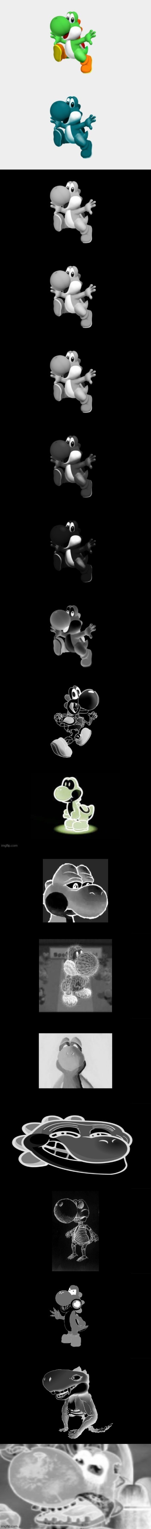 Yoshi becoming uncanny | image tagged in yoshi becoming uncanny | made w/ Imgflip meme maker