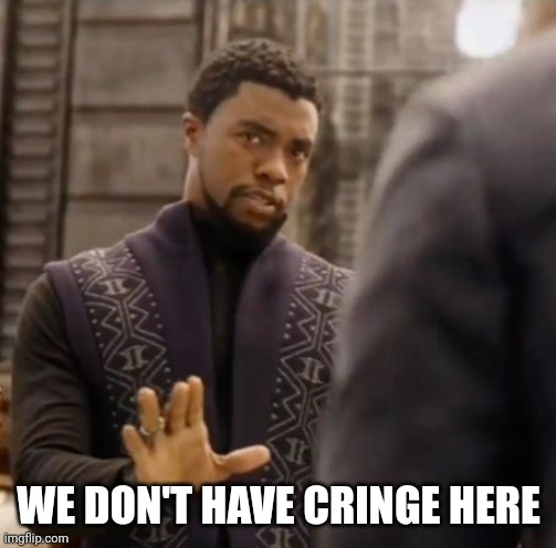 We don't do that here | WE DON'T HAVE CRINGE HERE | image tagged in we don't do that here | made w/ Imgflip meme maker