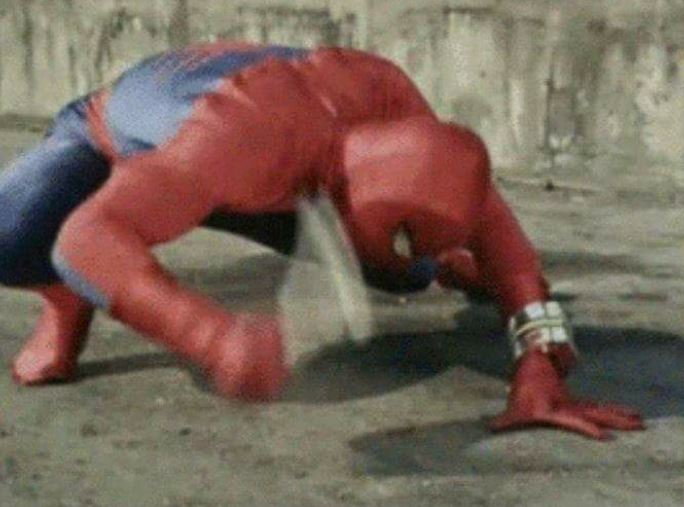 Spiderman with Hammer Blank Meme Template