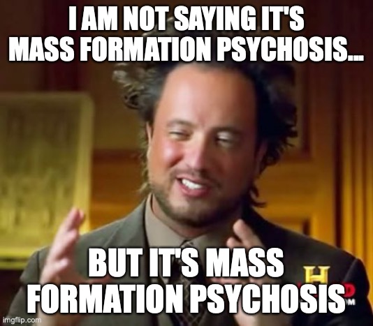 Liberals act exactly according to the theory, while they deny they are acting exactly according to the theory | I AM NOT SAYING IT'S MASS FORMATION PSYCHOSIS... BUT IT'S MASS FORMATION PSYCHOSIS | image tagged in mass formation psychosis,liberals,lies,hypocrites,2022,mfp | made w/ Imgflip meme maker