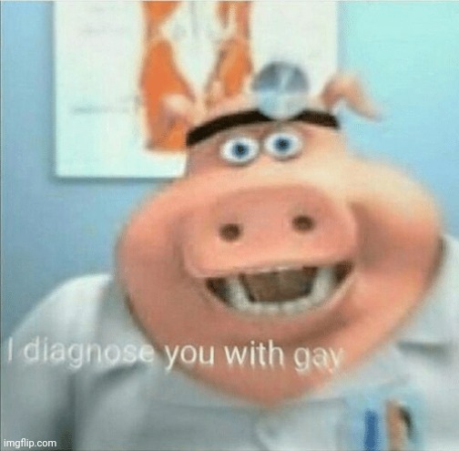 I diagnose you with gay | image tagged in i diagnose you with gay,memes,just kidding | made w/ Imgflip meme maker