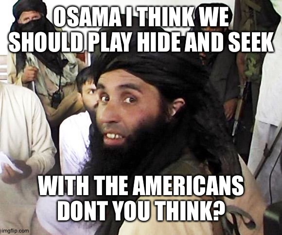 Hide and Seek | OSAMA I THINK WE SHOULD PLAY HIDE AND SEEK; WITH THE AMERICANS DONT YOU THINK? | made w/ Imgflip meme maker