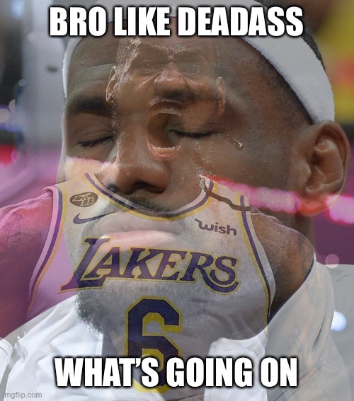 Crying LeBron James | BRO LIKE DEADASS; WHAT’S GOING ON | image tagged in crying lebron james | made w/ Imgflip meme maker