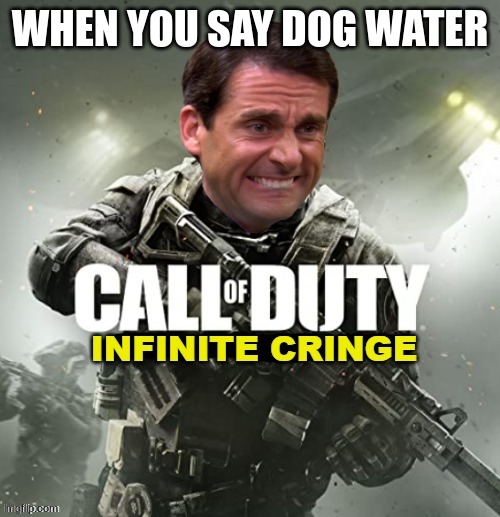 Call of Duty Infinite Cringe | WHEN YOU SAY DOG WATER | image tagged in call of duty infinite cringe | made w/ Imgflip meme maker