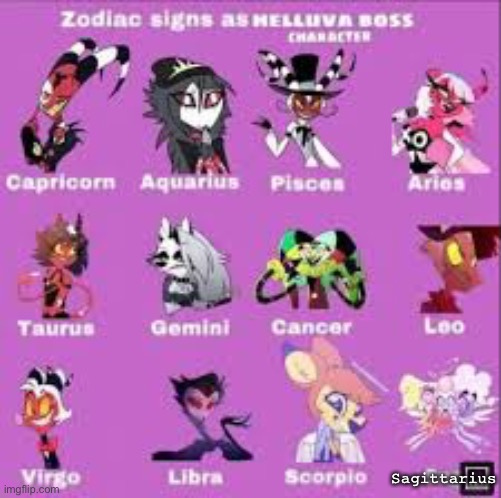 Comments on which you are ;) | Sagittarius | image tagged in helluva boss,zodiac signs | made w/ Imgflip meme maker