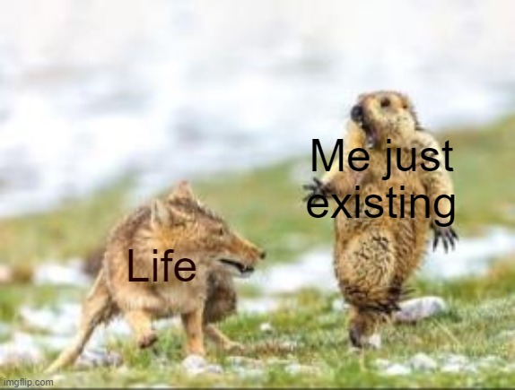 unpog | Me just existing; Life | image tagged in life,life sucks | made w/ Imgflip meme maker