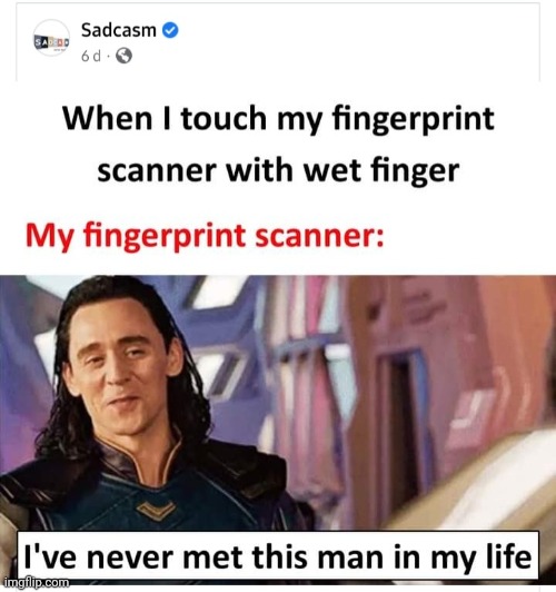 Fingerprint scanners be like | image tagged in smartphone | made w/ Imgflip meme maker