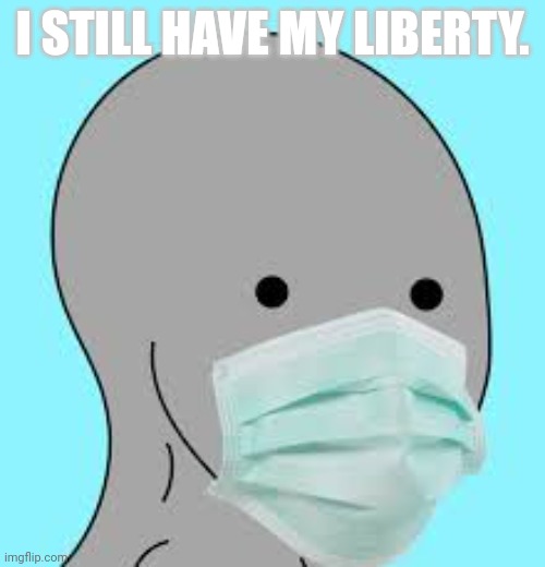 Masked | I STILL HAVE MY LIBERTY. | image tagged in masked | made w/ Imgflip meme maker