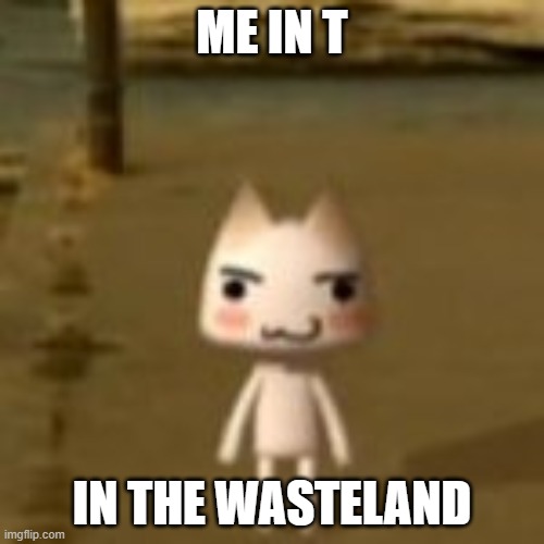 ME IN T; IN THE WASTELAND | image tagged in fallout | made w/ Imgflip meme maker