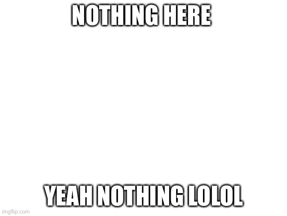 Nothing don’t see | NOTHING HERE; YEAH NOTHING LOLOL | image tagged in blank white template | made w/ Imgflip meme maker