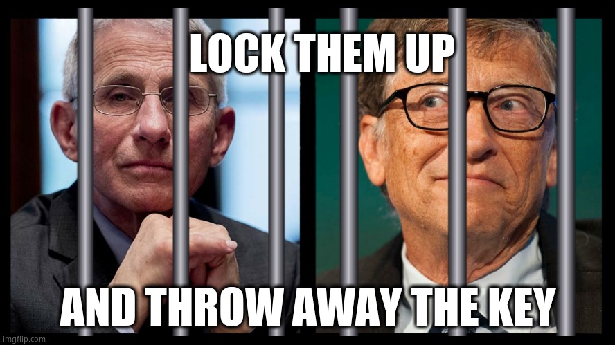 Lock them up | LOCK THEM UP; AND THROW AWAY THE KEY | image tagged in memes,fauci,bill gates,corruption,prison,political meme | made w/ Imgflip meme maker