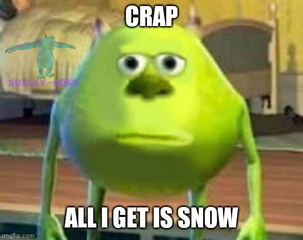 Monsters Inc | CRAP ALL I GET IS SNOW | image tagged in monsters inc | made w/ Imgflip meme maker