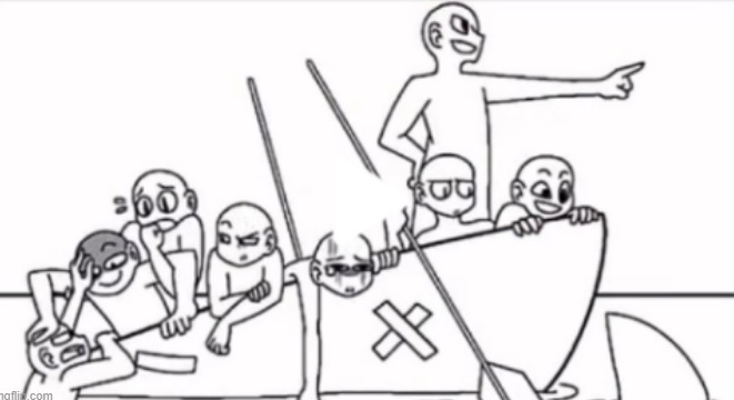 boat with 8 people Blank Meme Template