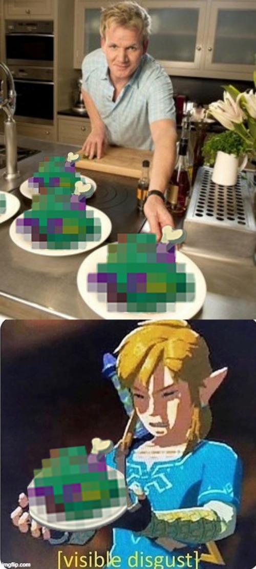 CHEF RAMSAY LIKES DUBIOUS FOOD | image tagged in chef ramsay,the legend of zelda breath of the wild,the legend of zelda,link,food | made w/ Imgflip meme maker