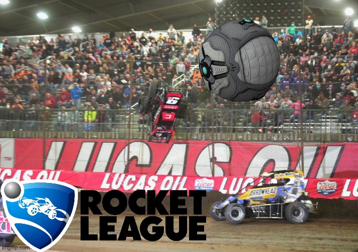 Chase Elliott at the Chili Bowl: | image tagged in rocket league,racing,open-wheel racing | made w/ Imgflip meme maker