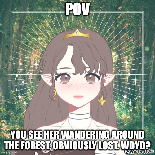 POV; YOU SEE HER WANDERING AROUND THE FOREST, OBVIOUSLY LOST. WDYD? | made w/ Imgflip meme maker