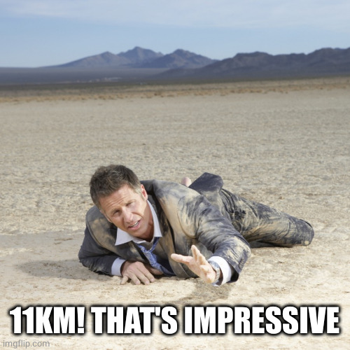 Desert Crawler | 11KM! THAT'S IMPRESSIVE | image tagged in desert crawler | made w/ Imgflip meme maker