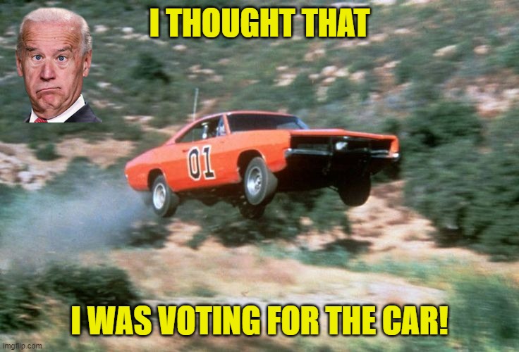 General Lee | I THOUGHT THAT I WAS VOTING FOR THE CAR! | image tagged in general lee | made w/ Imgflip meme maker