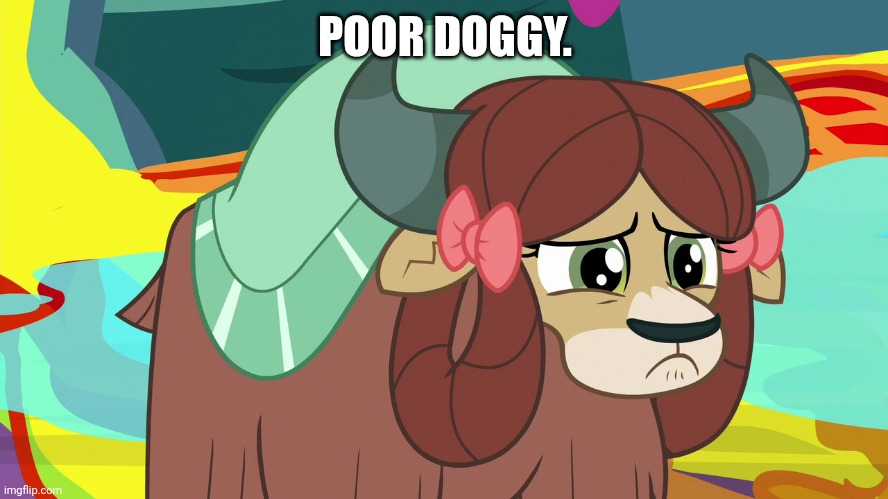 Upsetted Yona (MLP) | POOR DOGGY. | image tagged in upsetted yona mlp | made w/ Imgflip meme maker