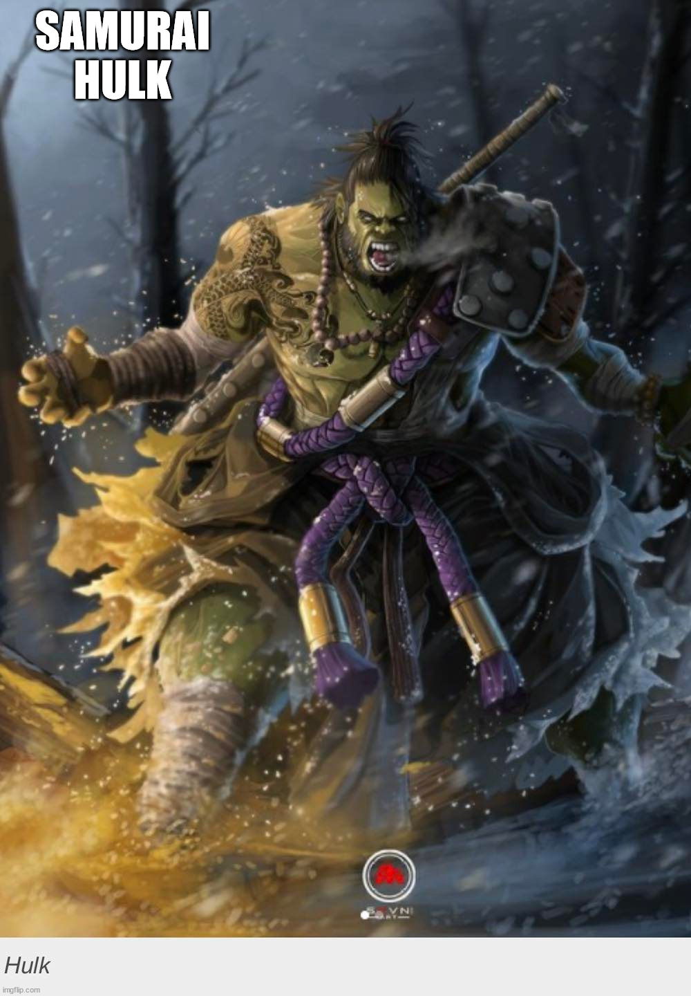 Samurai Hulk | SAMURAI HULK | image tagged in samurai,hulk | made w/ Imgflip meme maker
