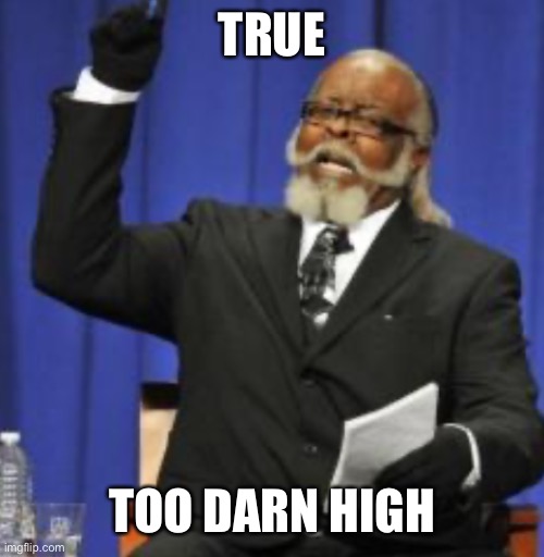 TRUE TOO DARN HIGH | made w/ Imgflip meme maker