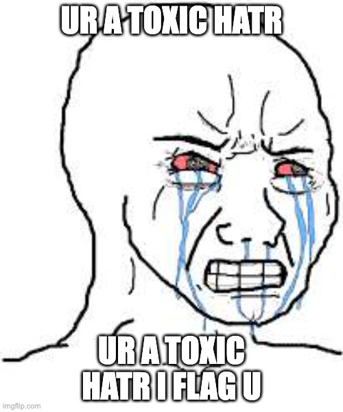 Wojak  | UR A TOXIC HATR; UR A TOXIC HATR I FLAG U | image tagged in wojak | made w/ Imgflip meme maker