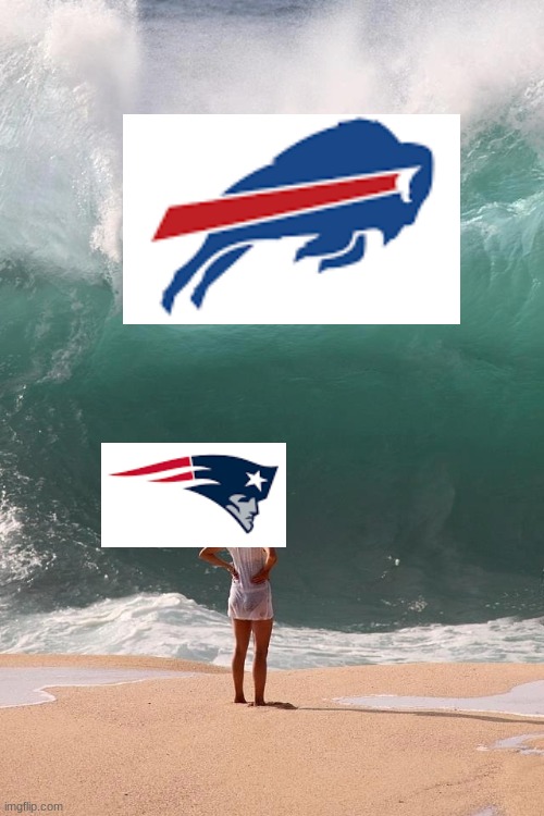 Bills game be like | image tagged in tidal wave girl | made w/ Imgflip meme maker
