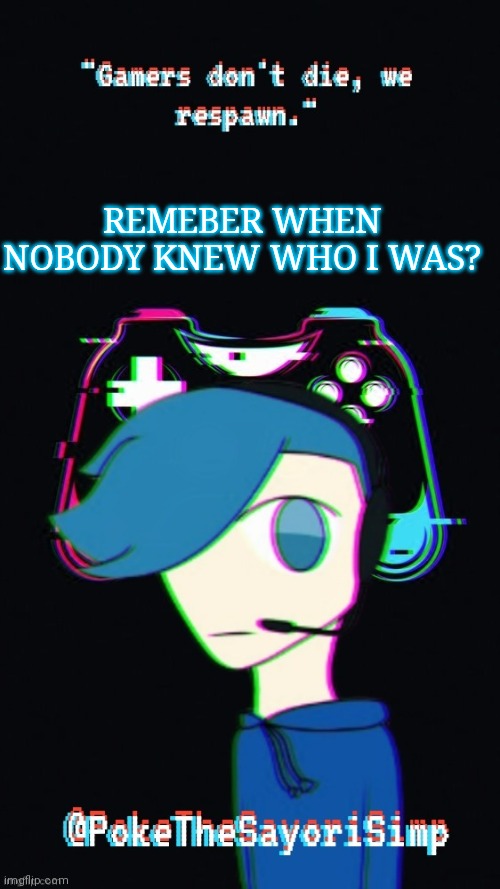 And now I have one of the most popular oc's In msmg |  REMEBER WHEN NOBODY KNEW WHO I WAS? | image tagged in pokes third gaming temp | made w/ Imgflip meme maker