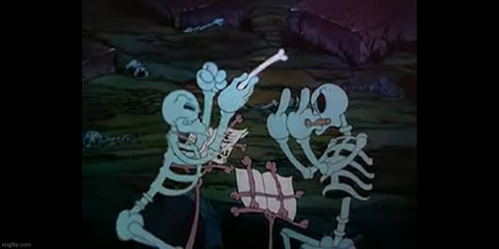 Rated G? Yeah right! | image tagged in skeleton frolic middle finger | made w/ Imgflip meme maker