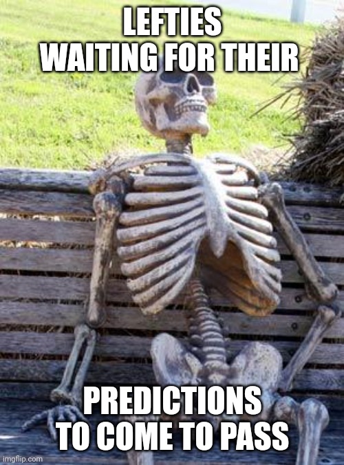Waiting Skeleton Meme | LEFTIES WAITING FOR THEIR PREDICTIONS TO COME TO PASS | image tagged in memes,waiting skeleton | made w/ Imgflip meme maker