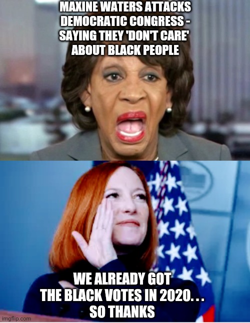 Dems Sell Out | MAXINE WATERS ATTACKS DEMOCRATIC CONGRESS -
SAYING THEY 'DON'T CARE' 
ABOUT BLACK PEOPLE; WE ALREADY GOT THE BLACK VOTES IN 2020. . .
SO THANKS | image tagged in maxine waters,liberals,democrats,congress,vote 2020,joe biden | made w/ Imgflip meme maker