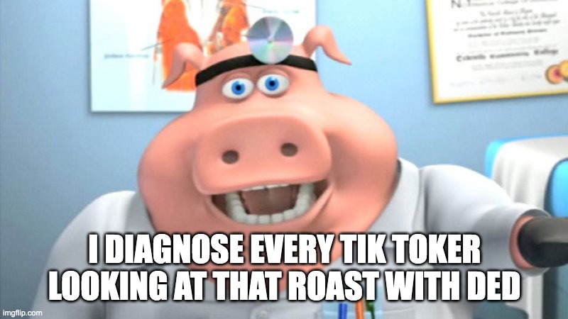 I Diagnose You With Dead | I DIAGNOSE EVERY TIK TOKER LOOKING AT THAT ROAST WITH DED | image tagged in i diagnose you with dead | made w/ Imgflip meme maker