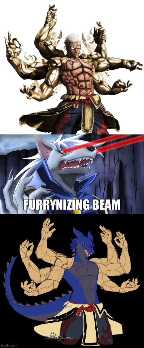 Now that's DIVINE *Badum psh* (Furry version by AzraelArtz) | image tagged in furrynizing beam,asura's wrath,furry,memes | made w/ Imgflip meme maker