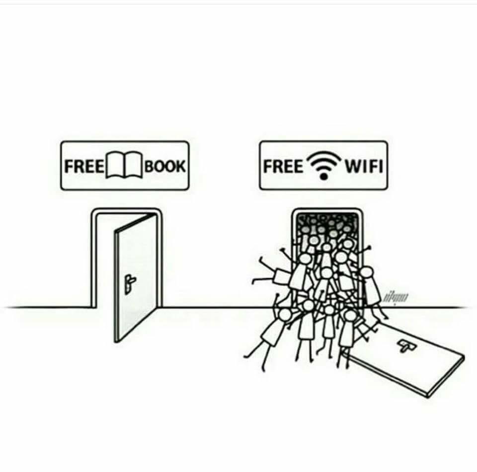 free book vs free wifi meme