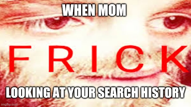 Holy nutcracker in box | WHEN MOM; LOOKING AT YOUR SEARCH HISTORY | image tagged in yub saying frick | made w/ Imgflip meme maker