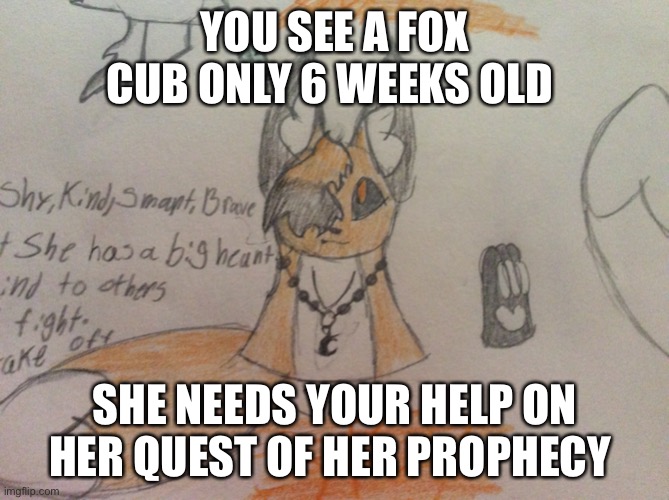 Palma the fox | YOU SEE A FOX CUB ONLY 6 WEEKS OLD; SHE NEEDS YOUR HELP ON HER QUEST OF HER PROPHECY | image tagged in fox,roleplaying | made w/ Imgflip meme maker