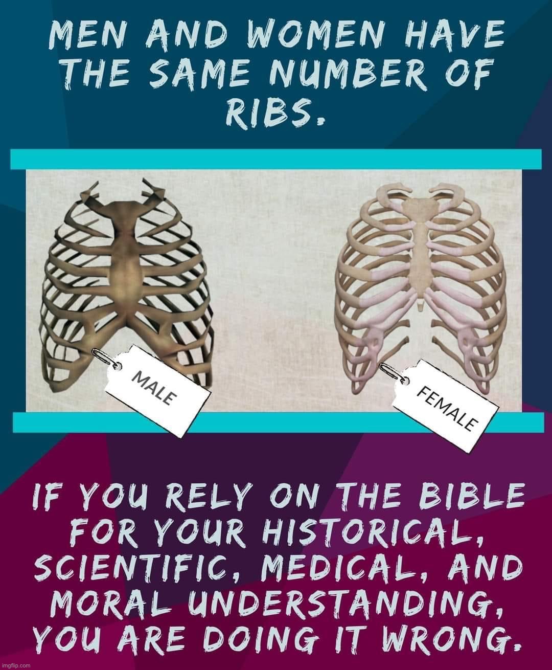 Men and women have the same number of ribs | image tagged in men and women have the same number of ribs | made w/ Imgflip meme maker