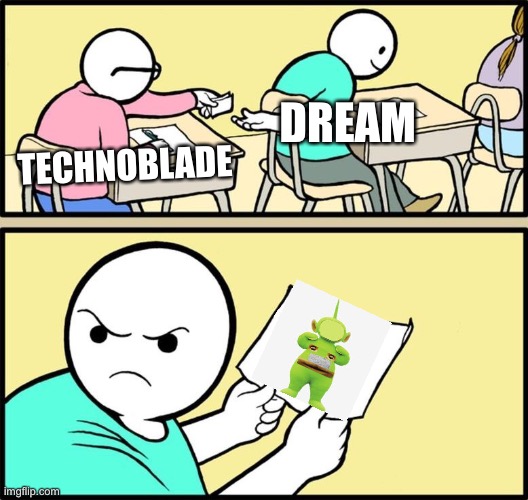 Note passing | DREAM; TECHNOBLADE | image tagged in note passing | made w/ Imgflip meme maker