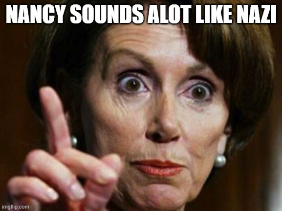 Nancy Pelosi No Spending Problem | NANCY SOUNDS ALOT LIKE NAZI | image tagged in nancy pelosi no spending problem | made w/ Imgflip meme maker
