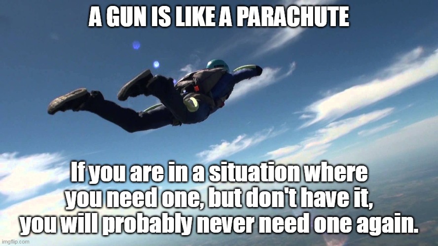 The 2nd Amendment restricts the Government, not the citizen. |  A GUN IS LIKE A PARACHUTE; If you are in a situation where you need one, but don't have it, you will probably never need one again. | image tagged in 2nd amendment,tyranny,founding fathers,the constitution | made w/ Imgflip meme maker