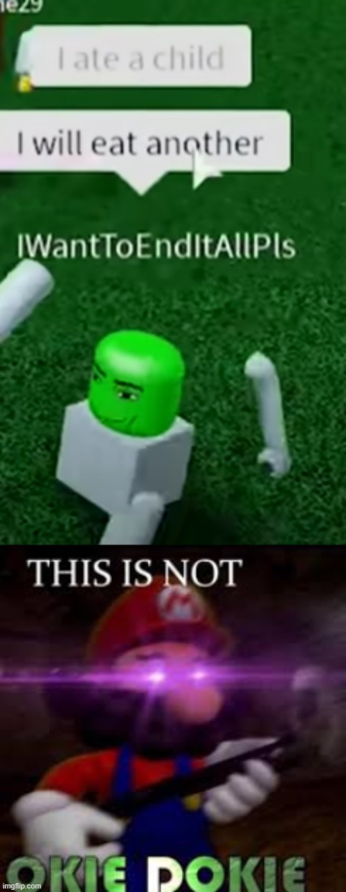 meep | image tagged in eating children,this is not okie dokie | made w/ Imgflip meme maker