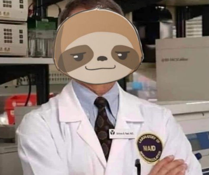 Sloth Dr. Fauci Blank Meme Template