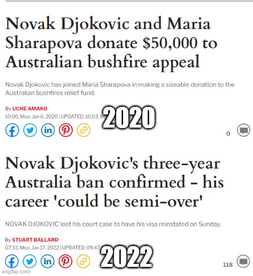 he just wanted to play tennis | 2020; 2022 | image tagged in australian,open,closed,novak djokovic,djokovic,government | made w/ Imgflip meme maker